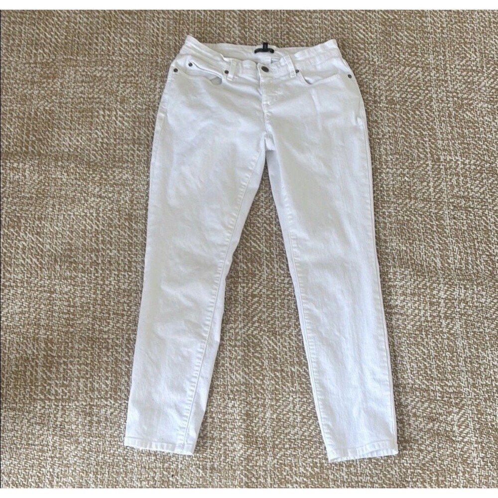 Eileen Fisher Size 4 Women’s White Cropped Denim Jeans Stretch EUC